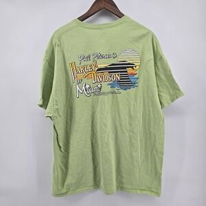 Harley-Davidson Shirt Mens 2XL Green Phil Petersons Miami Florida